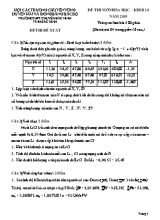 Đề thi môn Hóa học  Khối 10 năm 2015 - Trường THPT chuyên Bắc Ninh tỉnh Bắc Ninh